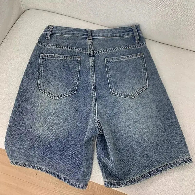 High-Waist Denim Jorts
