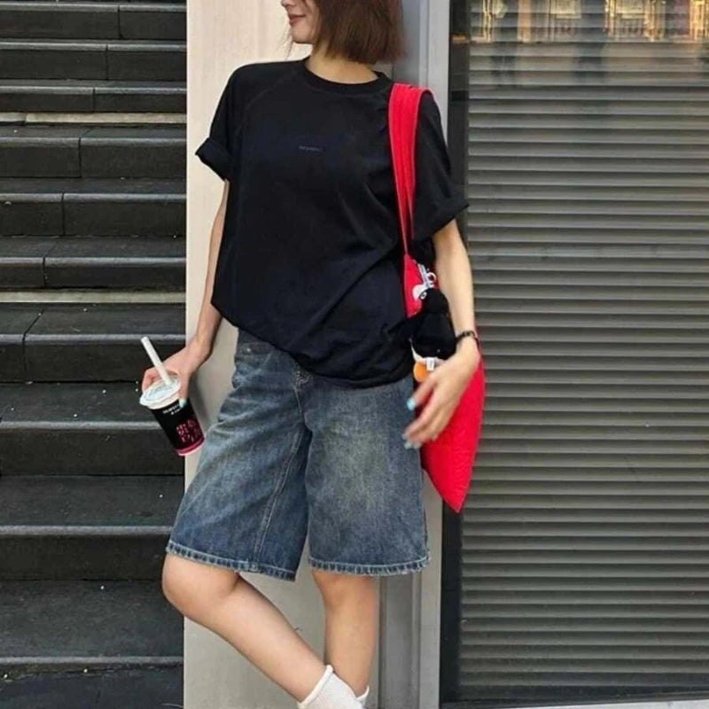 High-Waist Denim Jorts