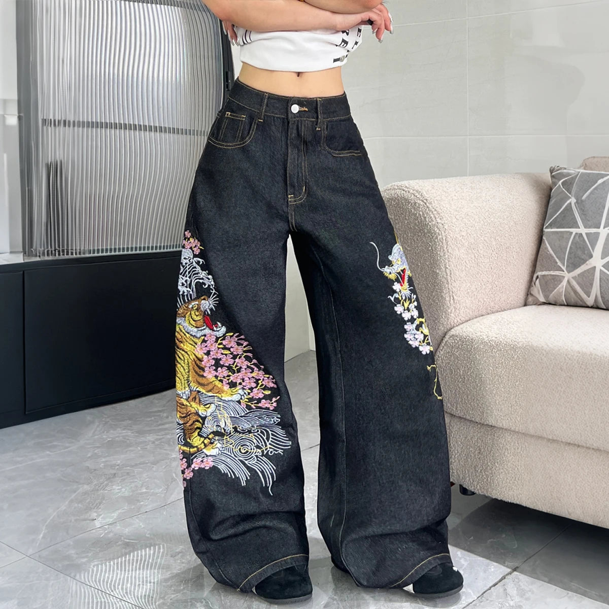 “Duality” Embroidered Jeans