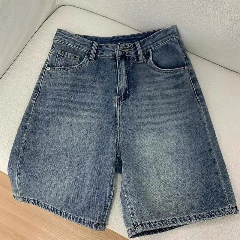 High-Waist Denim Jorts